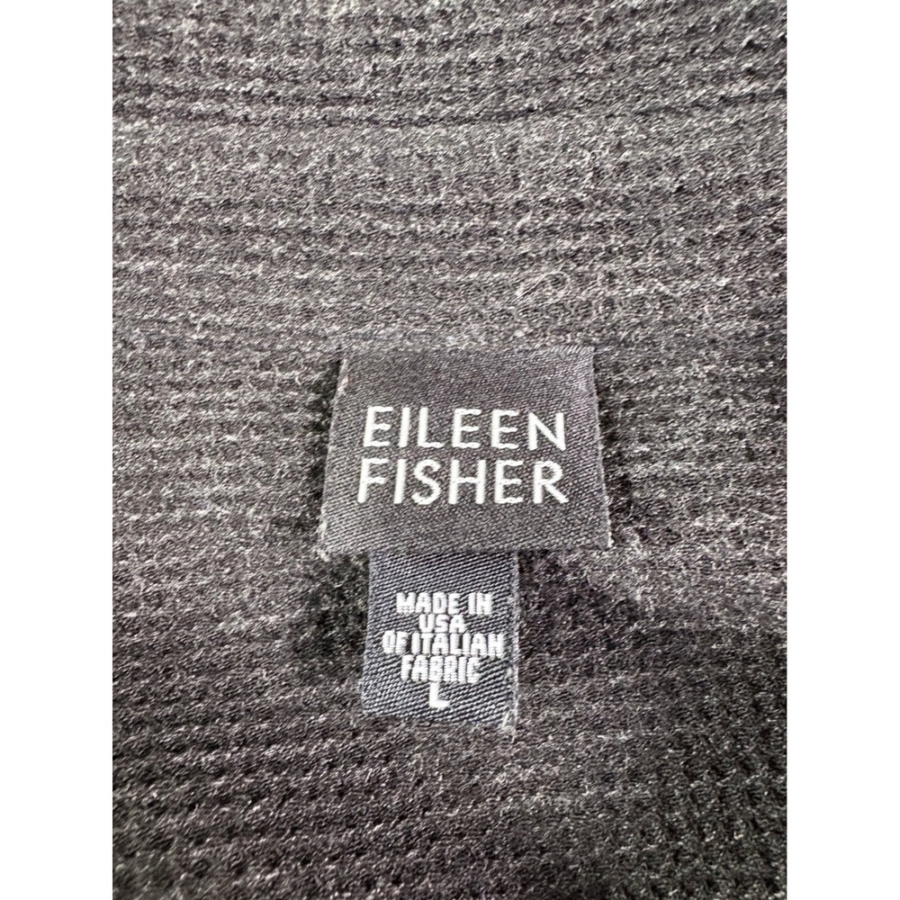 Vintage Eileen Fisher Waffle Button Down Shirt L Wool Blend Lagenlook Capsule - Picture 3 of 7